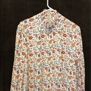 Alexander Jordan floral high neck top, size large